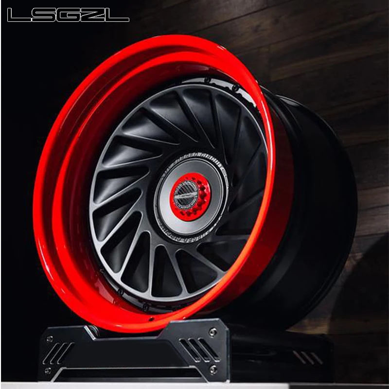 사용자 정의 빨간색 단조 스포츠 림 19-26 인치 알루미늄 합금 바퀴 5X114.3 5X130 5x120 Mercedes Bentley Urus C8 GTR 25mm 30mm ET