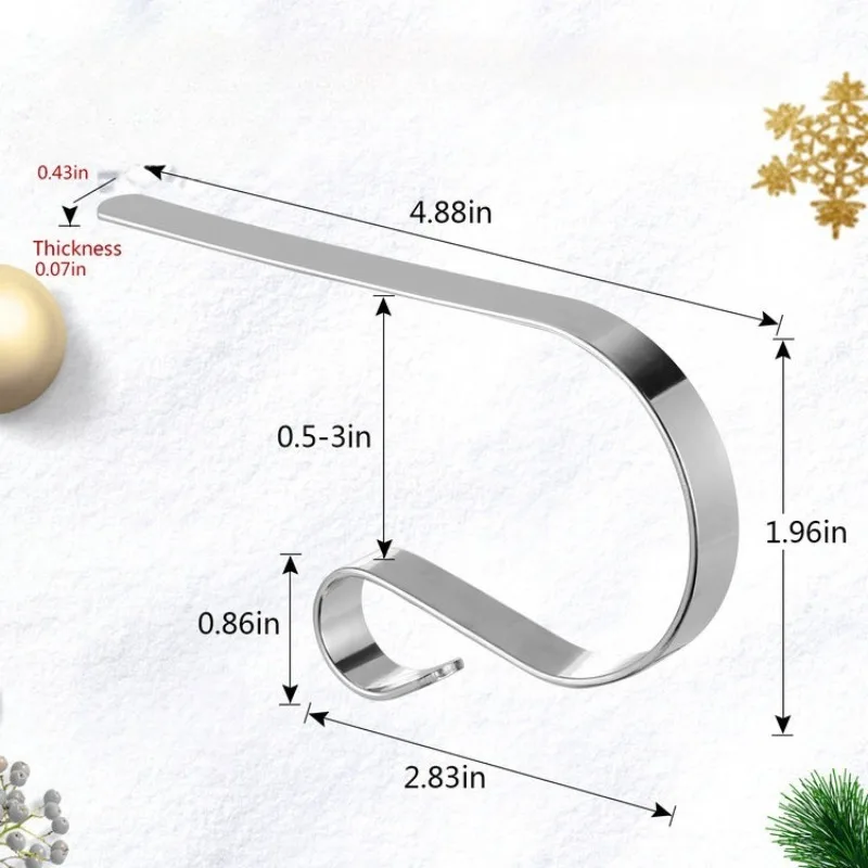 Crochet métallique polyvalent pour cheminée de Noël, étagère murale