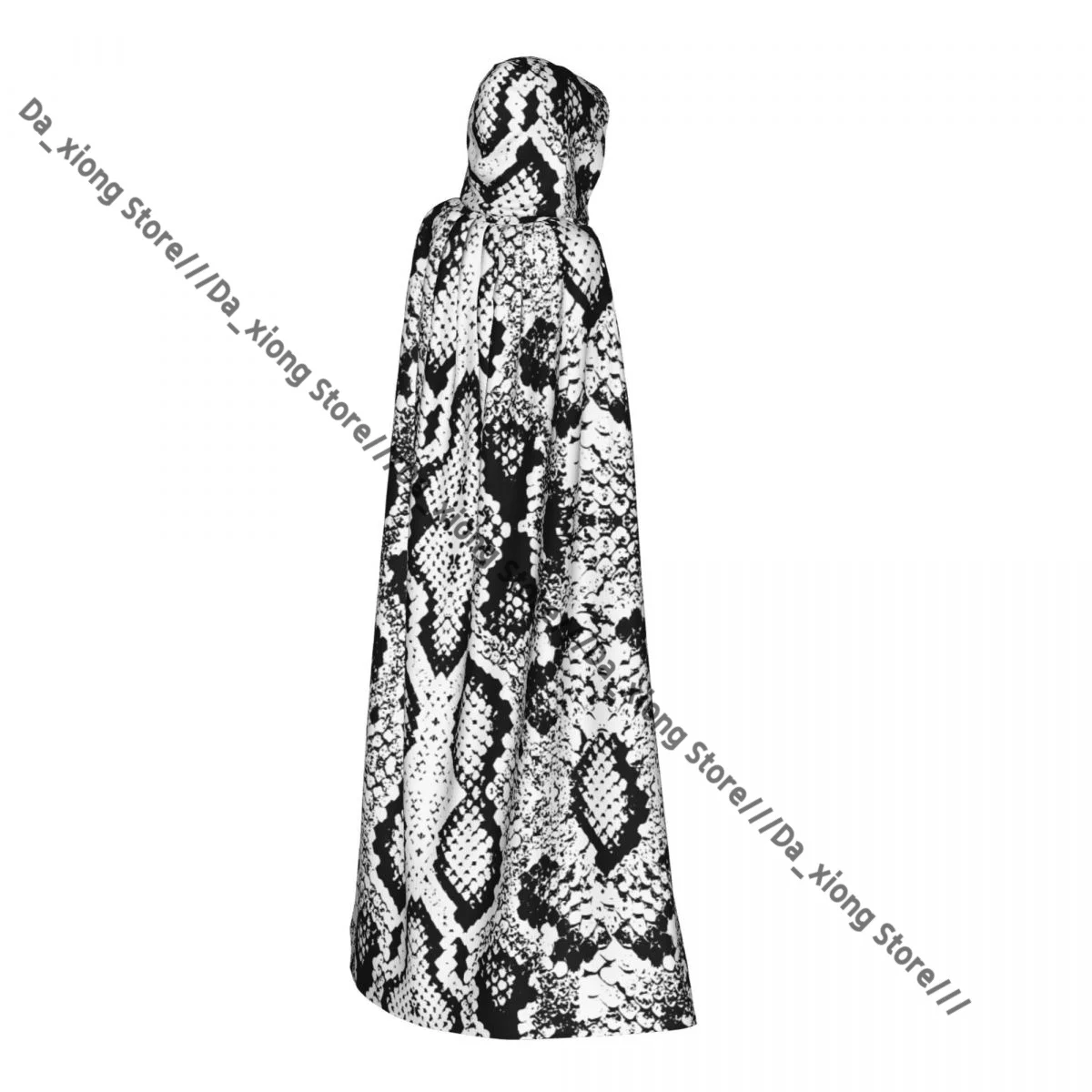 

Длинный халат ведьмы с капюшоном, змеиная кожа, чешуя, текстура, плащ на Хэллоуин, костюмы для косплея для взрослых