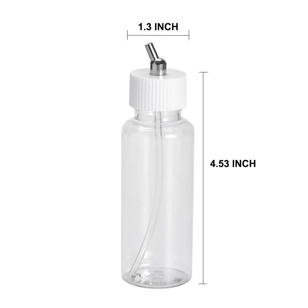 OPHIR 10pcs/lot Plastic 80cc Dual Action Airbrush Gun Bottles Pot Professional Paint Cup for Airbrushing Nail Art Cake_AC022-10x