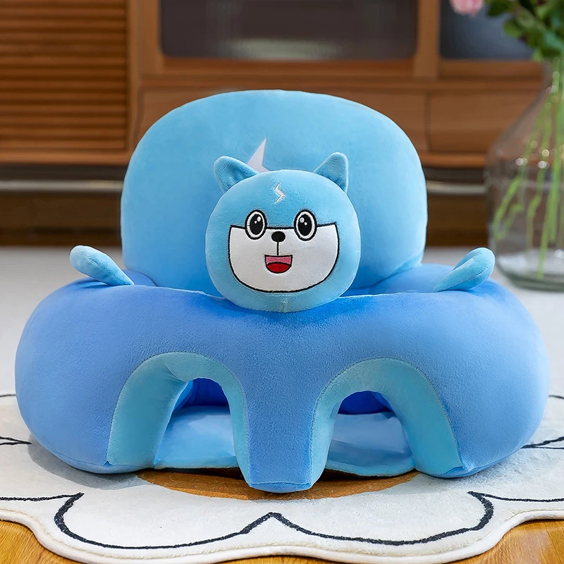 Juste de siège de soutien pour canapé de bébé, chaise en peluche, apprendre à s'asseoir, confortable, dessin animé, accent bouffant, lavage, berceau sans rembourrage