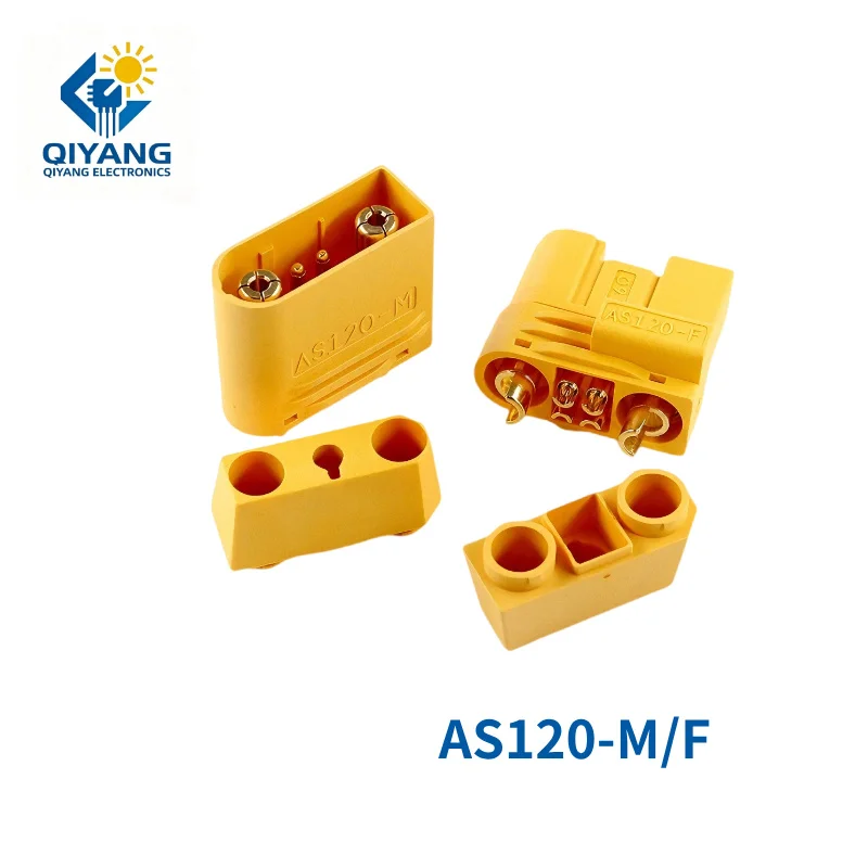 5PCS sAmass AS120-F/M Aviation Model Plug with Signal Pin Anti-ignition Connector for Agricultural Drone Lithium Battery