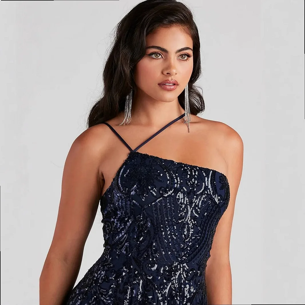 Sexy Sequin Dress One Shoulder Evening Dress Summer Sparkly Party Jumpsuit Dresses