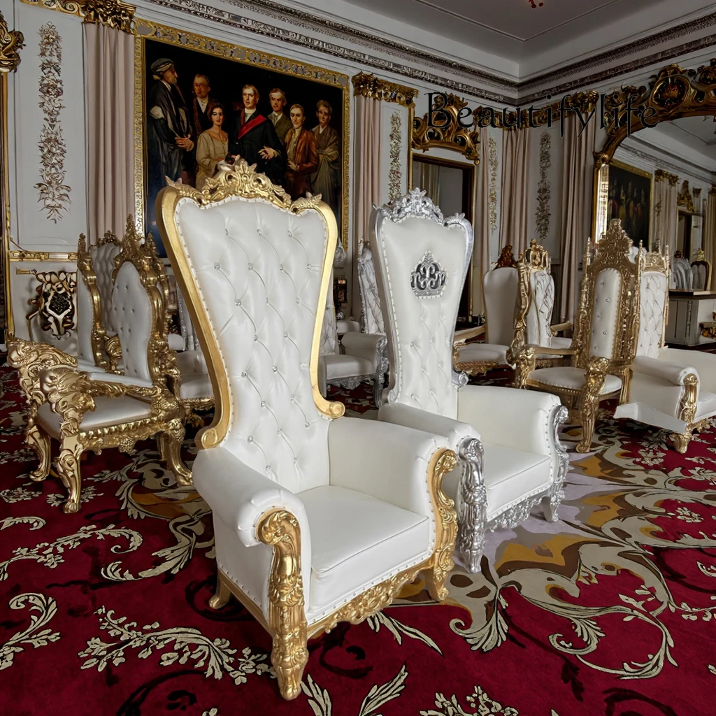 المبيعات الساخنة رخيصة الثمن الذهب الفاخرة الحدث الملكي العرش الملك نمط كرسي الزفاف مقاعد العروس والعريس #1