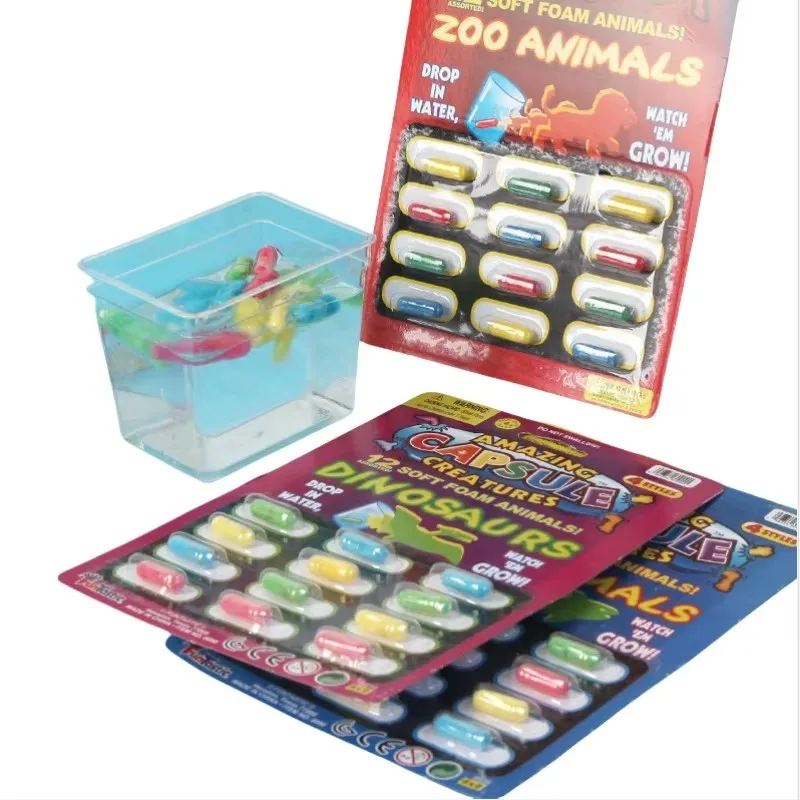 1 قطعة كبسولة نمو سحرية مطاطية ملونة للحيوانات تنمو أكبر في الماء كبسولة سحرية ناعمة للأطفال تفاعل بين الوالدين والطفل