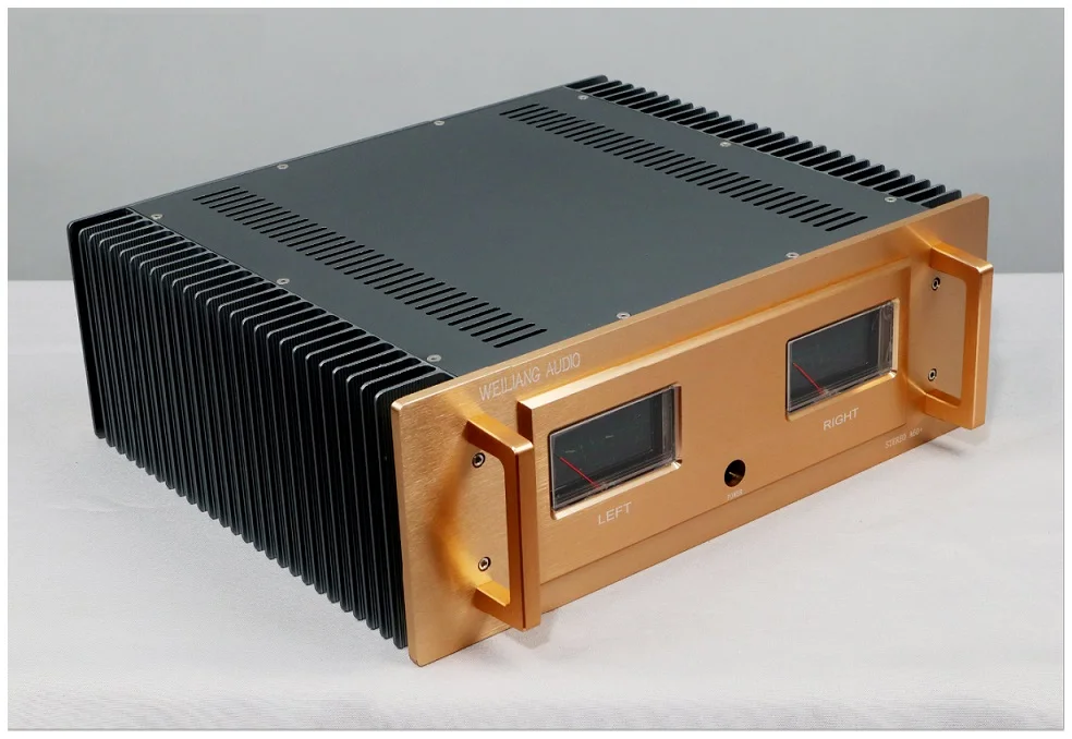 

NEW black golden A60 full aluminum Class A power amplifier VU meter DIY amp chassis Case with heatsink