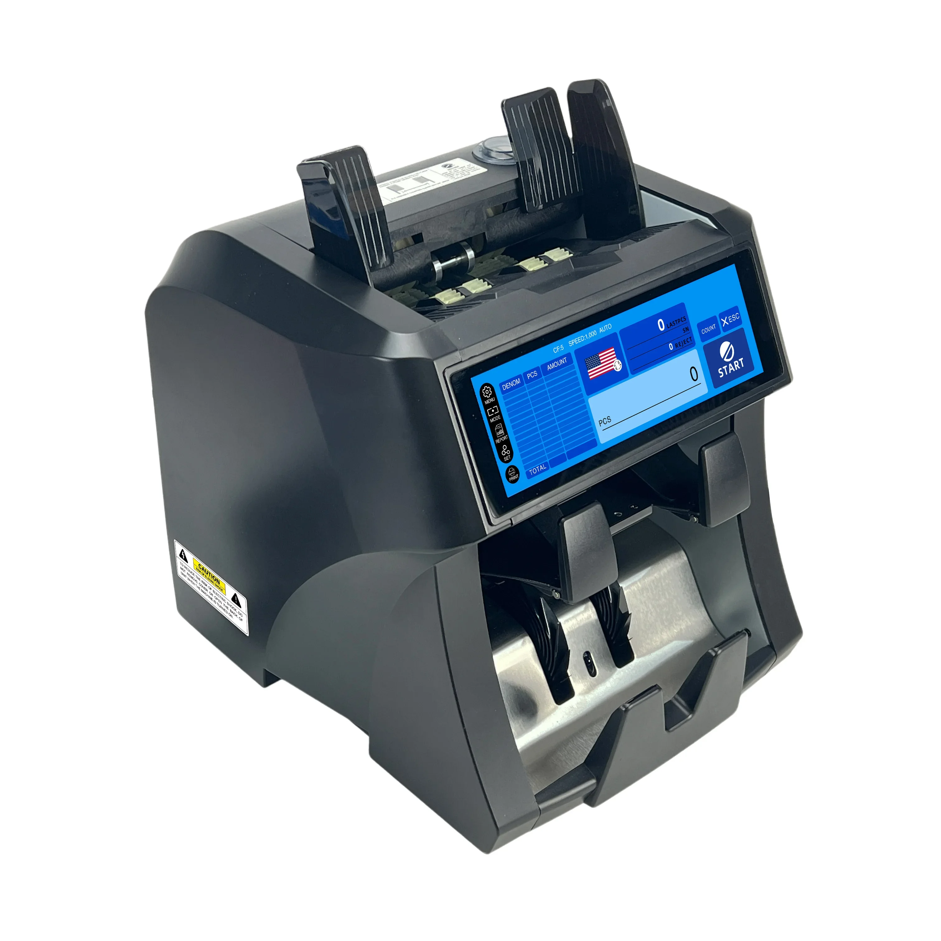 

450Q 2 CIS Full Touch Screen Money Counting Machine Two Pockets Banknote Cash Bill Sorter Mixed Value Counter Machines