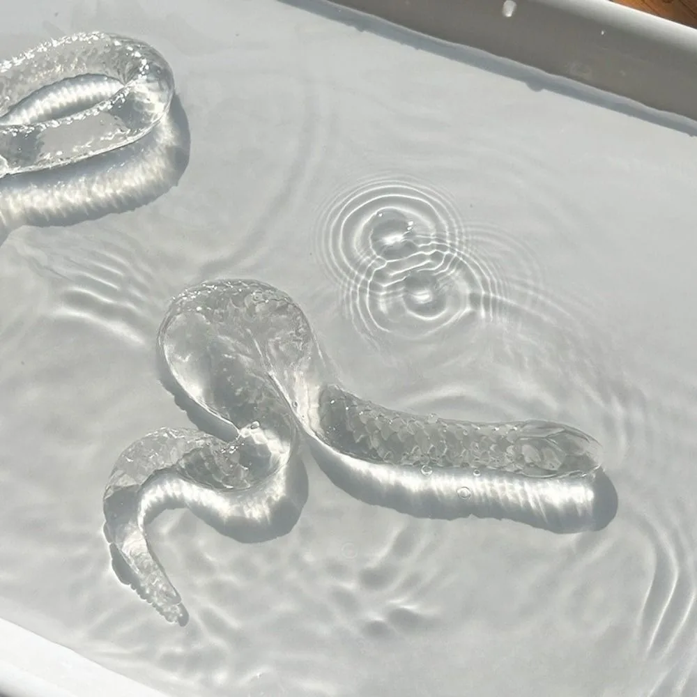 2025 Transparent Snake Decompressing Toys Stress Relief Soft Snake Pinching Toys Squeeze TPR Simulation Snake Figurine Gift