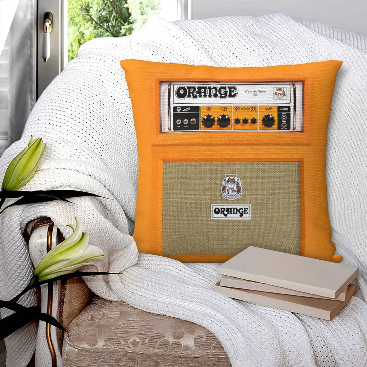 Orange Color Amp Amplifier Pillowcase Polyester Pillow Cover Cushion Comfort Throw Pillow Sofa Decorative Cushions Used for Home