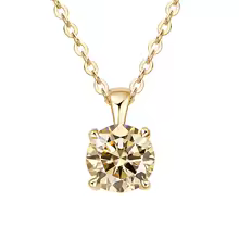 Classic Yellow Gold Cubic Zirconia Pendant 18K Silver Plated - Gold Light Yellow