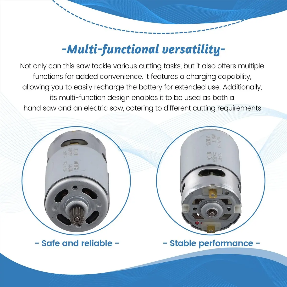 A89X 2XFor 4inch 6inch 8inch Single Hand Saw 550 Motor 21V 14teeth Lithium Electric Saw Multi-Function Saw Charging Saw Motor