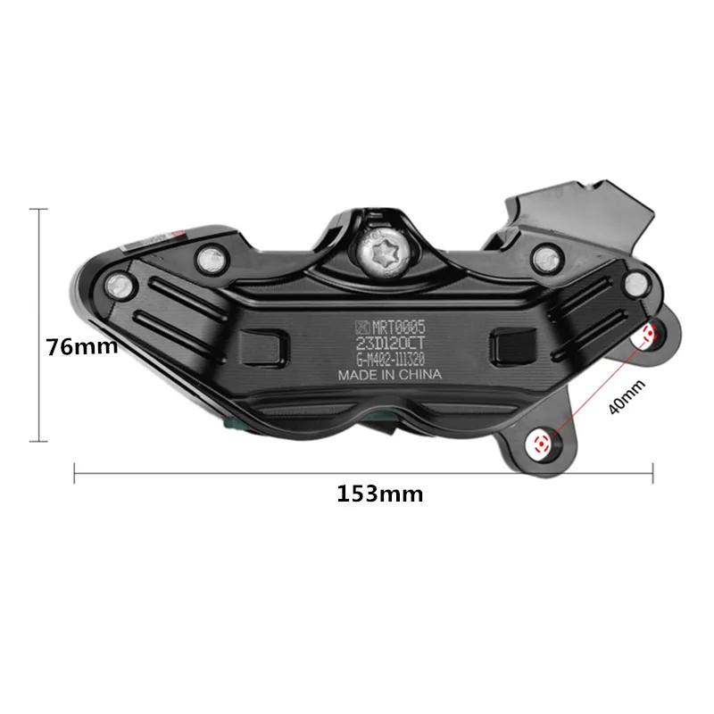 Pinças de freio universais para motocicleta, 40mm, montagem de 4 pistões, para honda, yamaha, kawasaki, suzuki, dirt pit bike, frando hf6, modificar