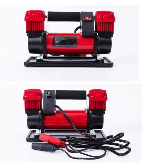 

1PC Portable Automatic Car Inflator High Pressure Car Inflator Full Metal Double Cylinder Car Wheel Fast Infl