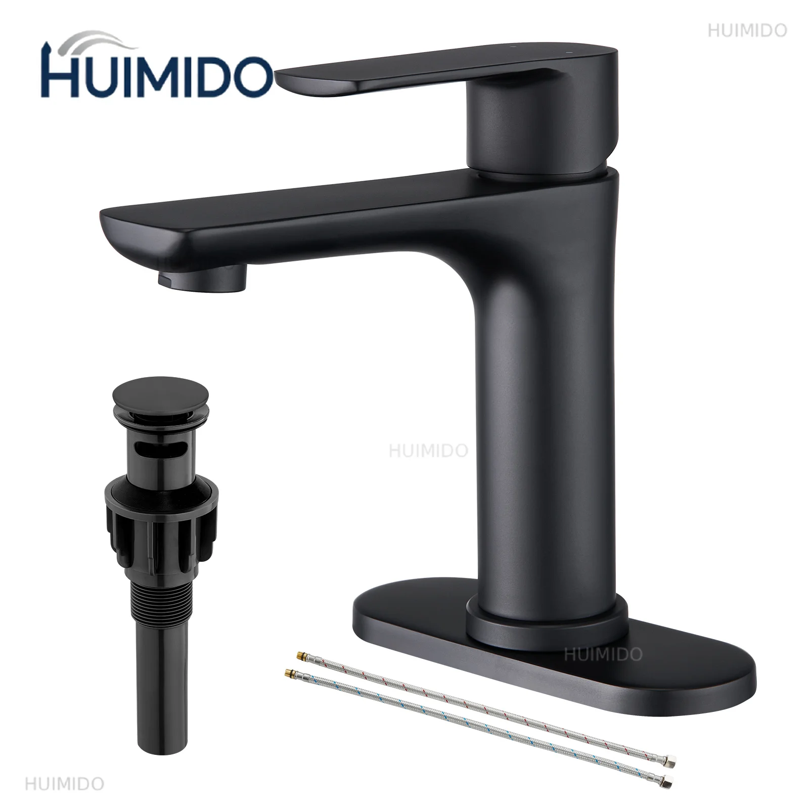 CUPC Single Handle Waterfall Deluxe Bidet Matte Black Faucet Bathroom Basin Waterfall Faucet Black Mixer Faucet