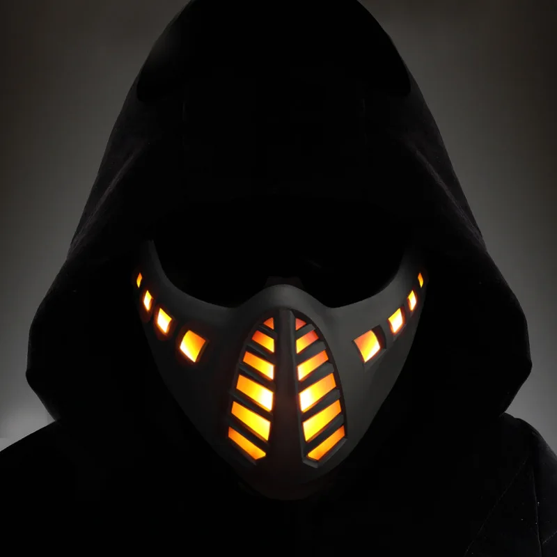 Teenagers Adults CyberPunk LED Mask Night City Halloween Festival Party Toys Samurai Cosplay