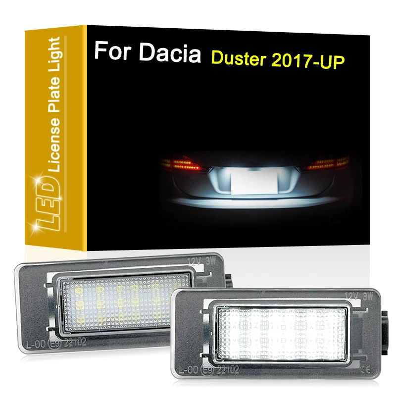 12V LED Number Plate Lamp For Dacia Duster 2017 2018 2019 2020 2021 White License Plate Light Assembly