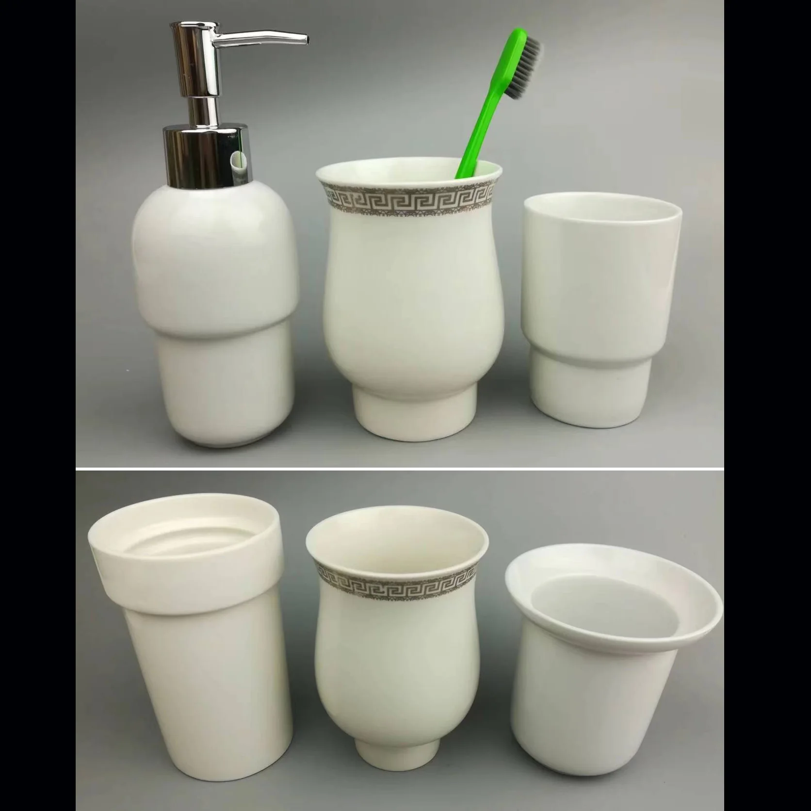 Ceramiczna mydelniczka do łazienki, biały kubek na szczoteczkę do zębów uchwyt na szczoteczkę toaletową dozownik mydła w płynie naścienny