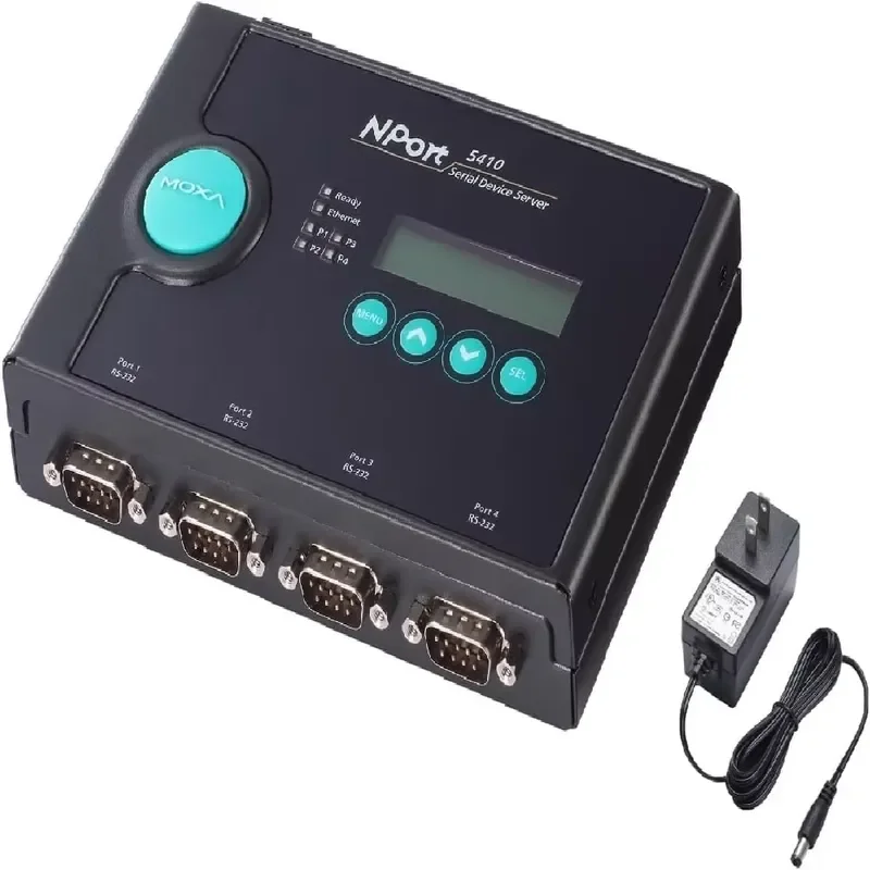 Moxa NPort 5410 DB9 Male Server with 4-Port RS-232 Serial Device Adapter 10/100 Ethernet Used Stock Product