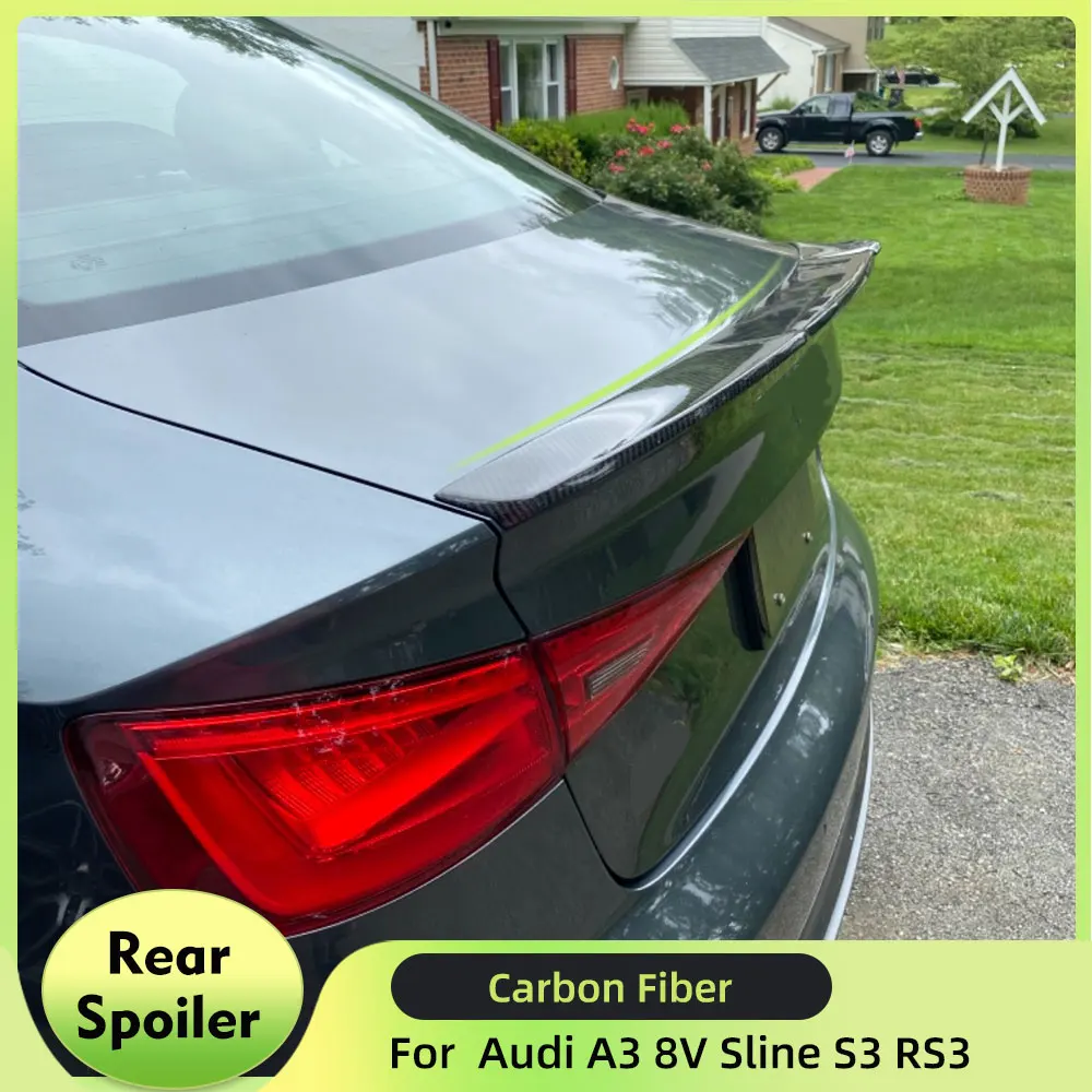

Rear Trunk Spoiler Wing For Audi A3 S3 Sline RS3 Sedan 2013-2019 Car Trunk Boot Lip Spoiler Real Carbon Fiber / FRP