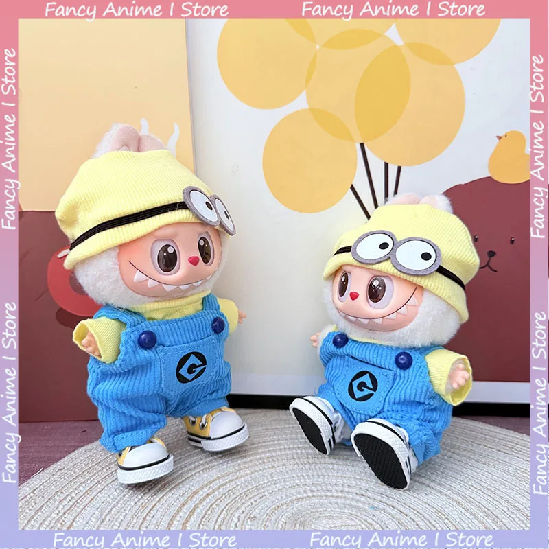 الكرتون Labubu ملابس دمى لطيف التوابع الزي البسيطة أفخم دمية مجموعة ملابس Kawaii ل V1 V2 V3 Labubu إكسسوارات دمي الهدايا