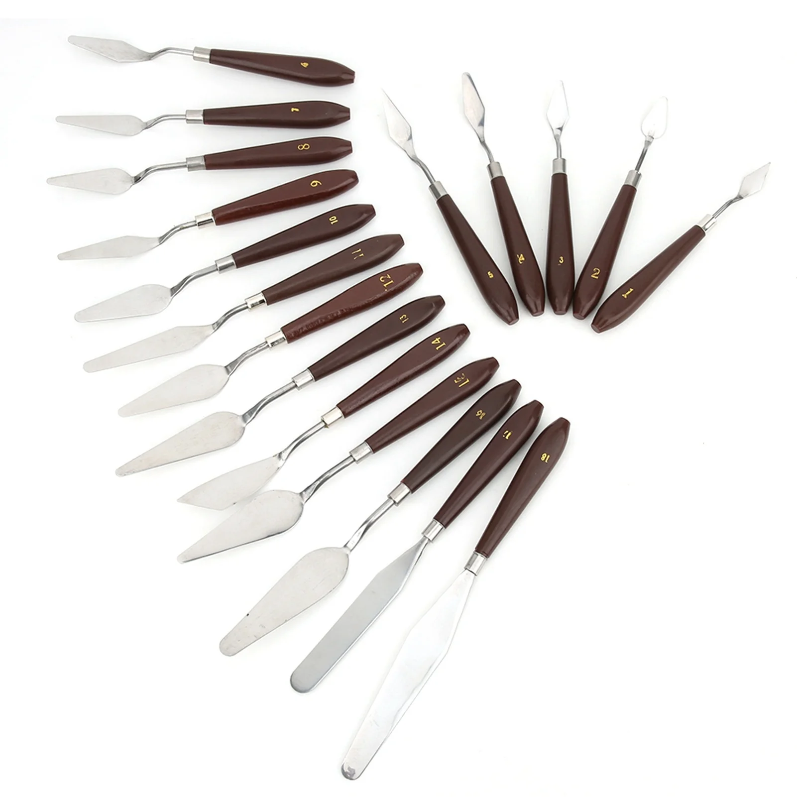 18Pcs Paint Scraper Knife Exquisite Plastic Handle Oil Painting Tool Art Supplies