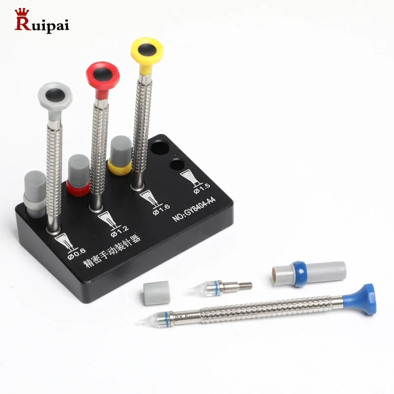 

Set of 4 Watch Hand Install Setting Tools Dual Sided with Replaceable Tips Pusher Fitting Set Kit