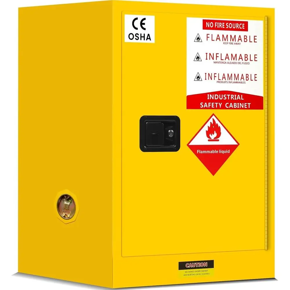 

12 Gallon Heavy-Duty Galvanized Steel Flammable Storage Cabinet with Adjustable Shelf for Industrial and Residential Safety