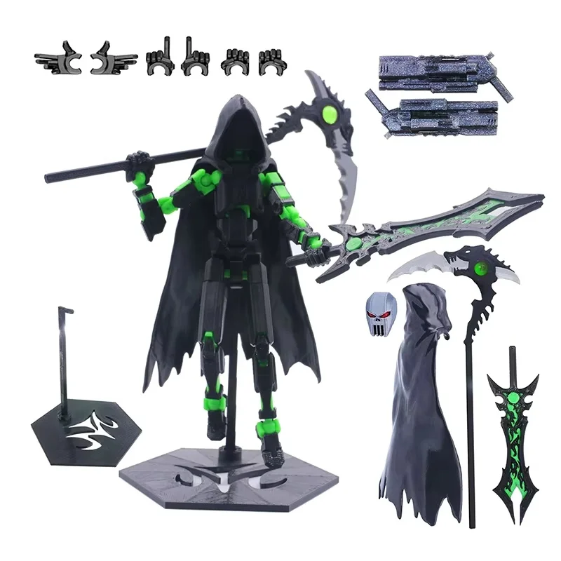 T13 Action Figure Set Dummy 13 Death Skeleton Beweegbare Robot, Death Action Figure Met Cape Lucky 13 Collectible Action Figure Toy