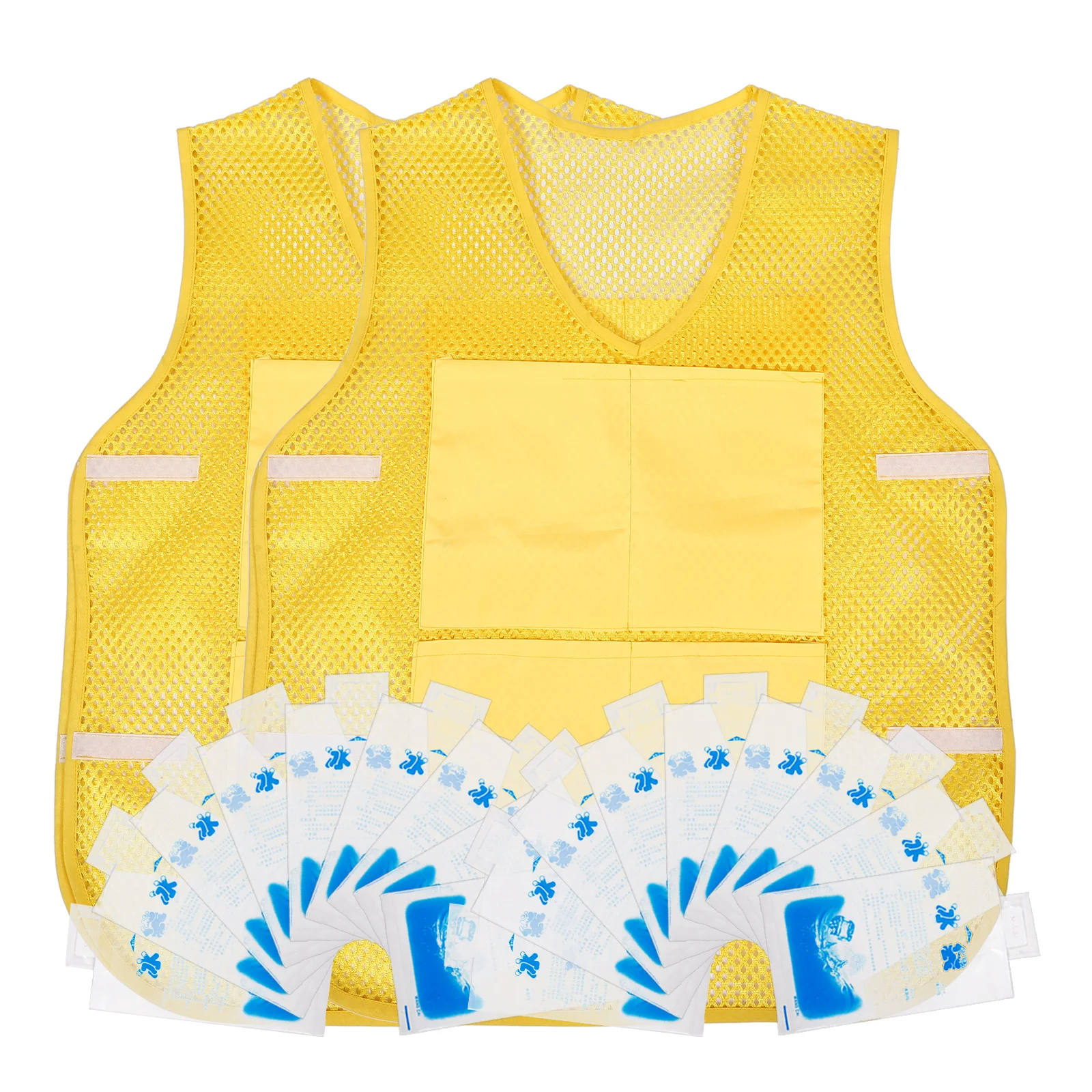 

Cooling Vest Polyester Fiber Ice Packs Adjustable Vests Summer Cooling Clothes Sanitation Construction Workers Blue