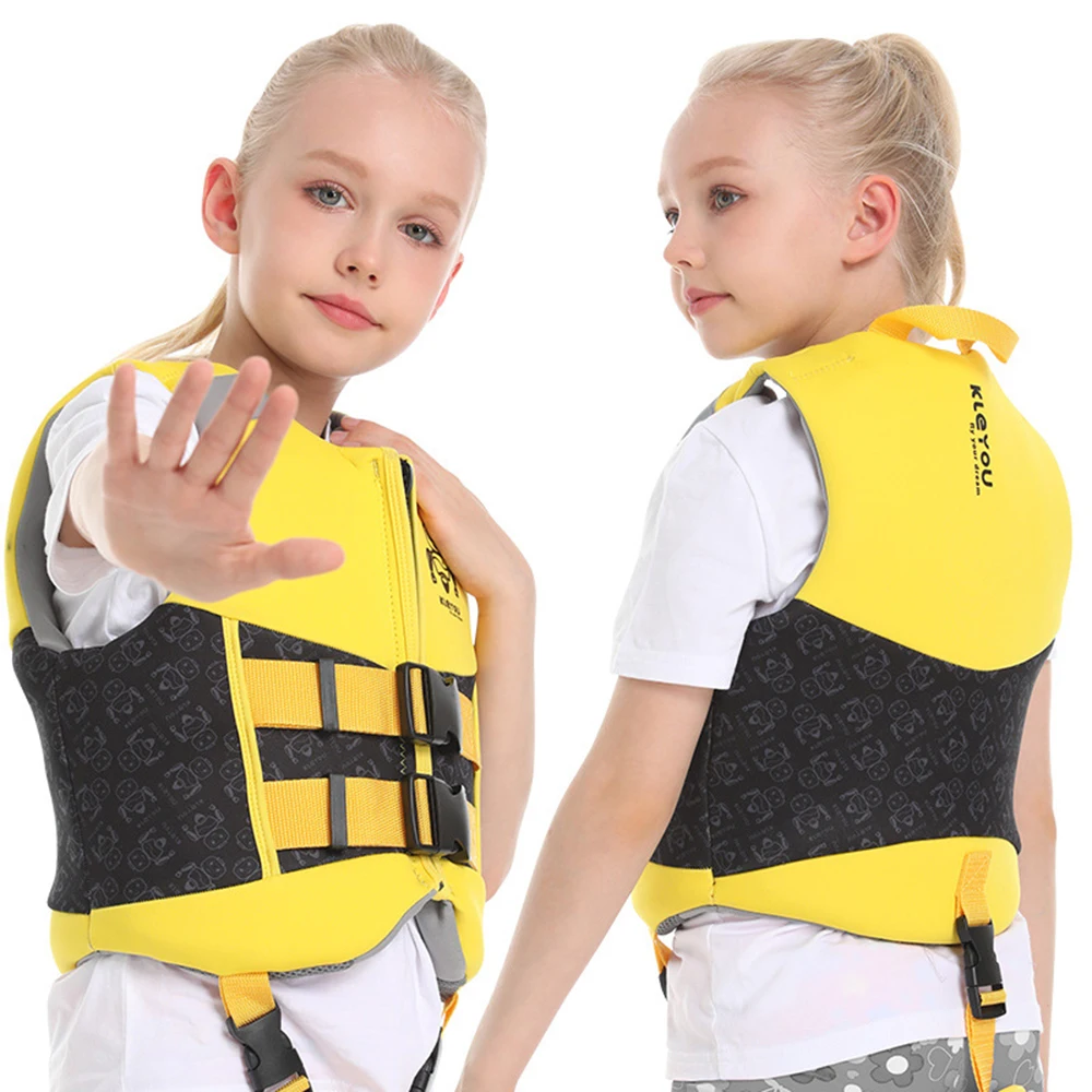 SWROW-Neoprene Life Jacket for Kids, Buoyancy Life Vest for Safety Buckle, Floating Surfing, Sailboard, Rowing Survival Vest