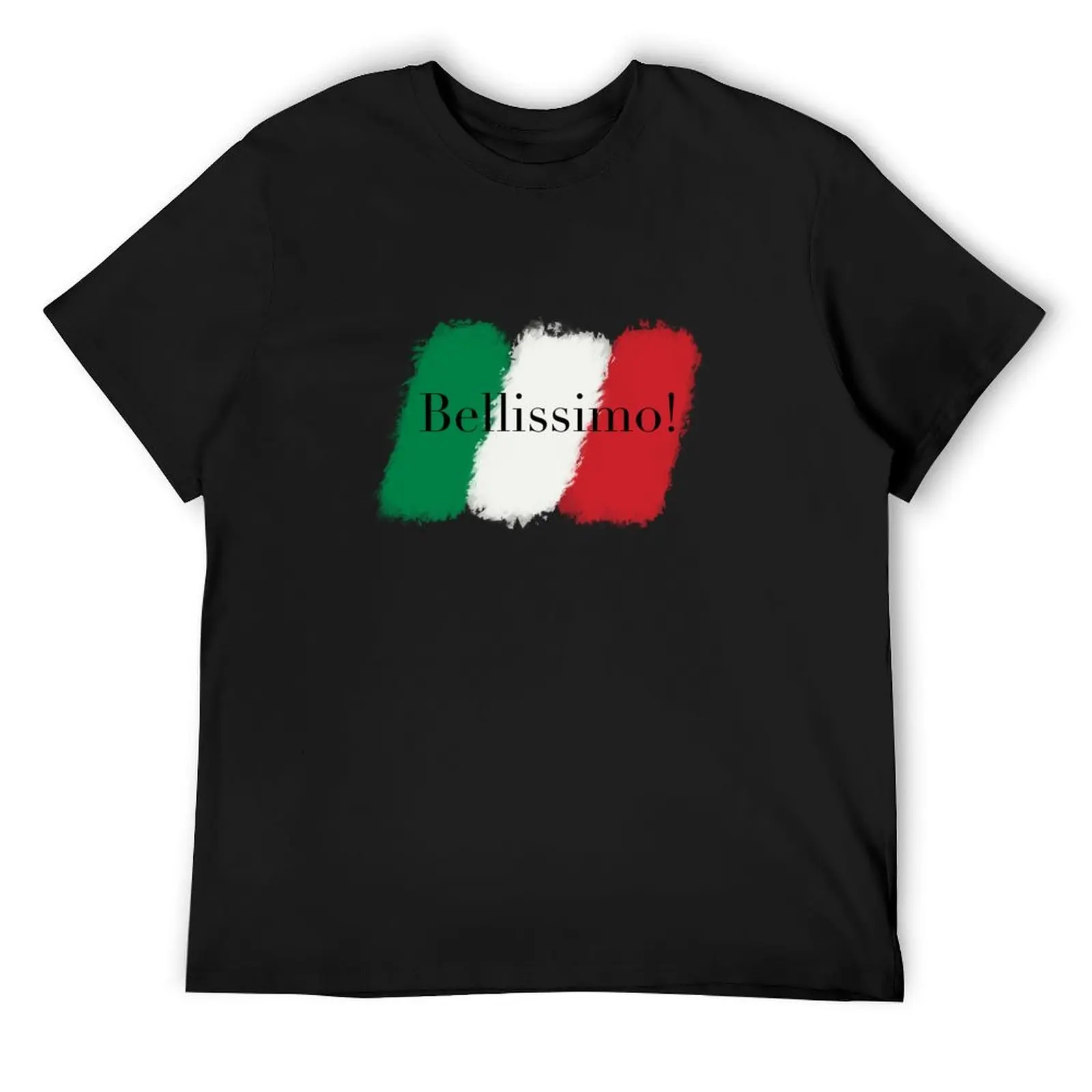 

Bellissimo (Beautiful) simple Italian designer logo with Italian flag colours T-Shirt custom shirt men t shirt