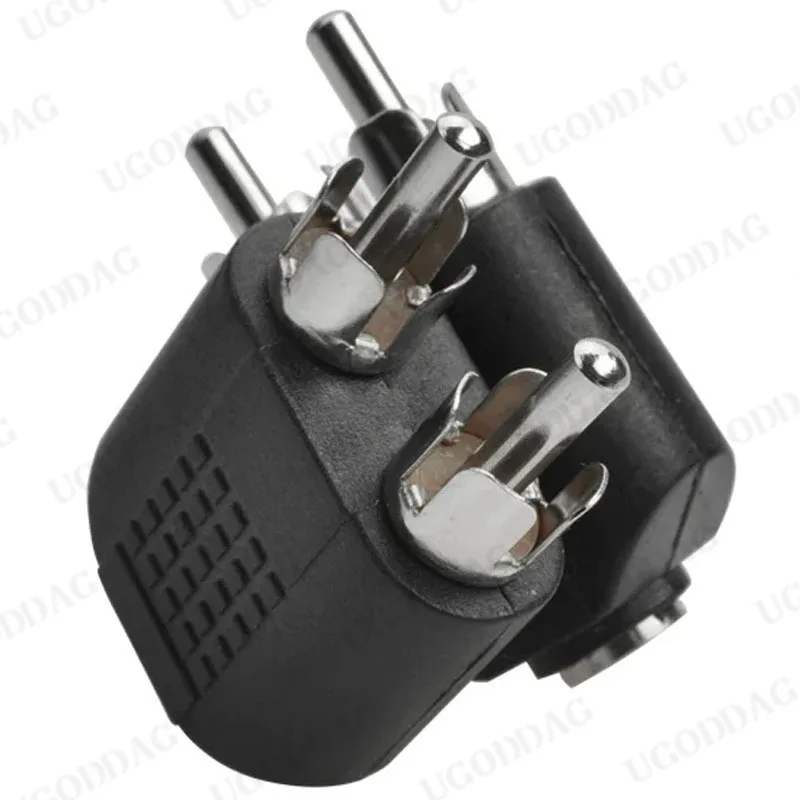 Conector de Audio estéreo hembra a 2 RCA macho, convertidor para altavoz, 3,5mm