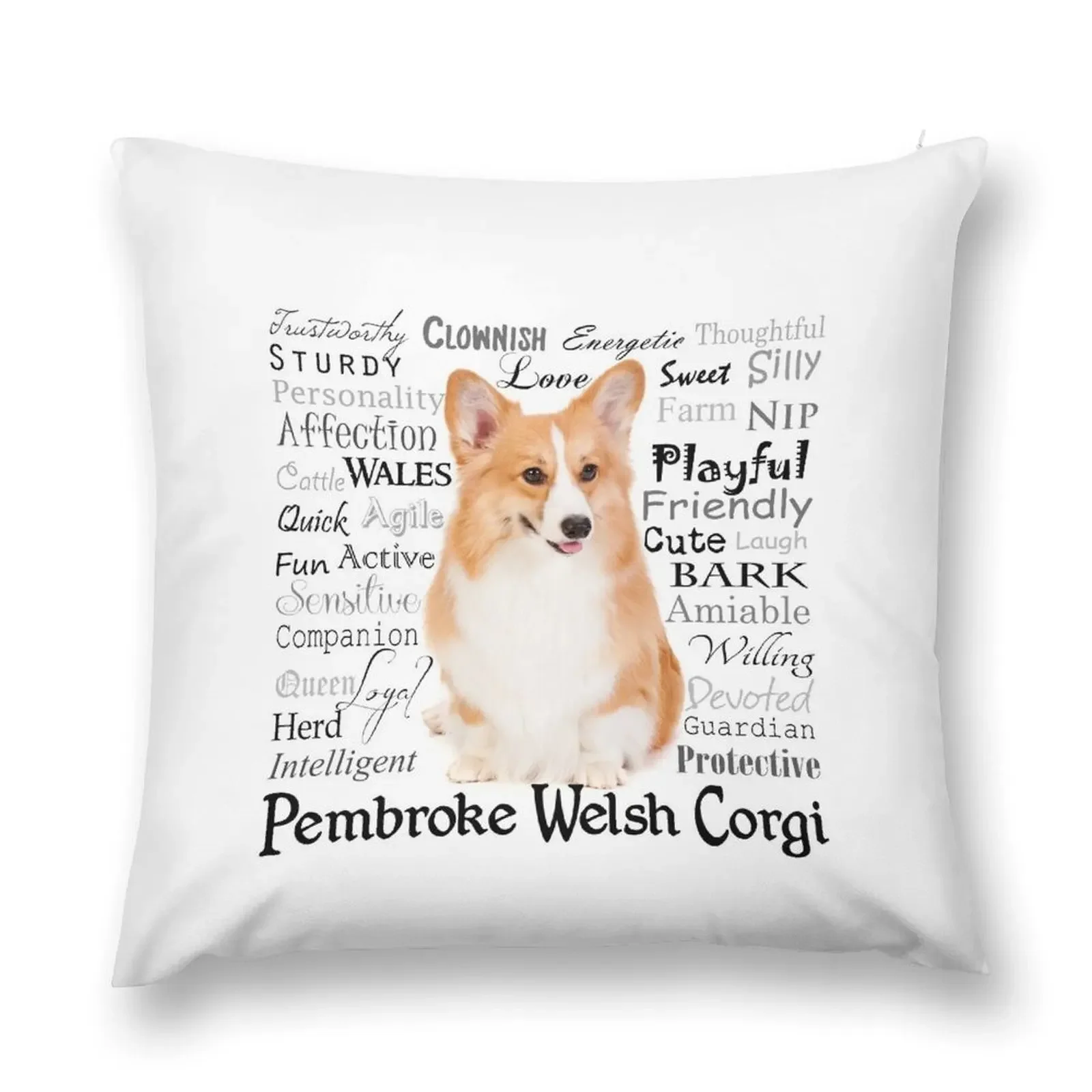 Corgi Traits Throw Pillow Sitting Cushion Decorative pillow case Christmas Covers pillow