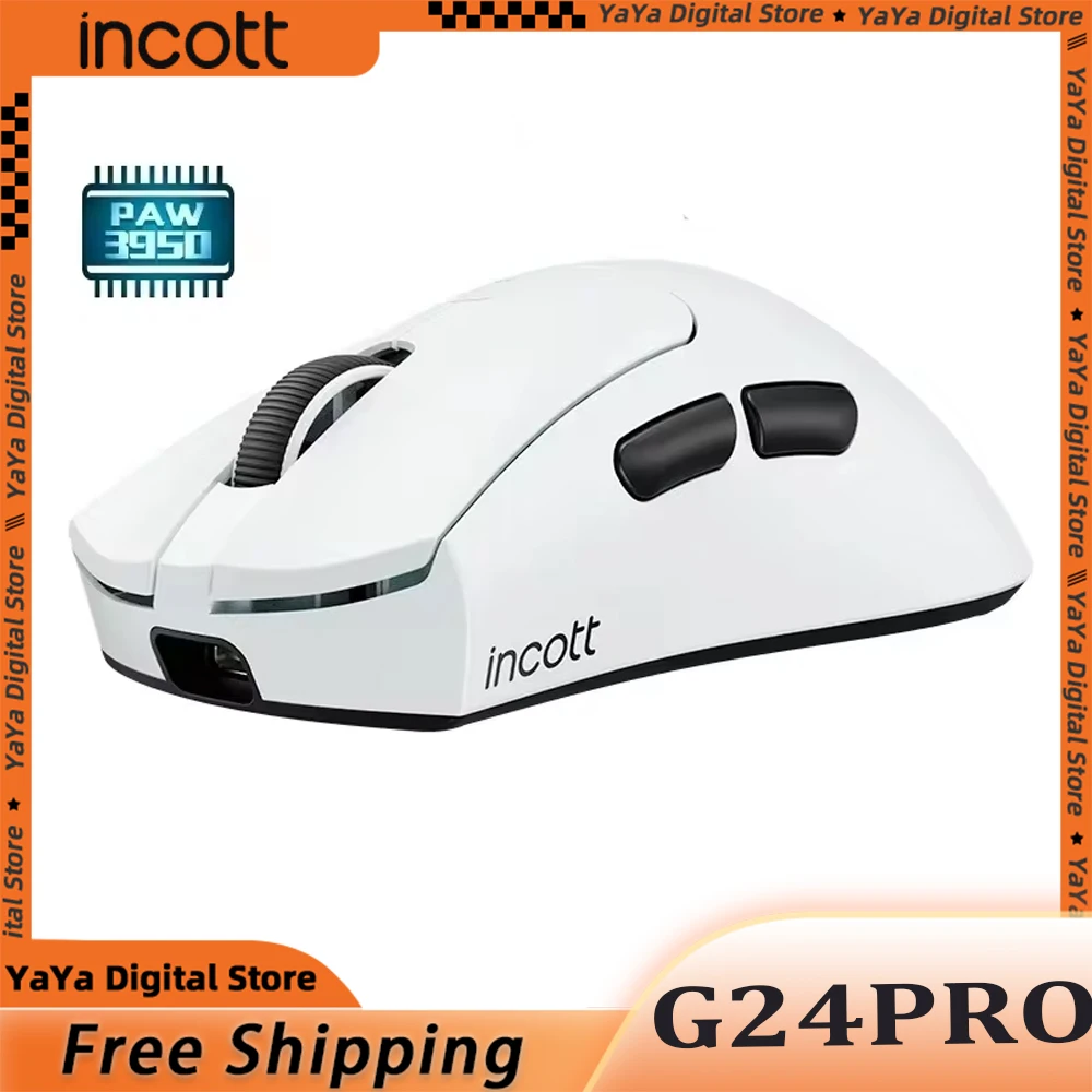 

In Stock Incott G24 Pro 8K Mouse PAW3950 Sensor Dual Mode Wireless Fast Charge Gaming Mouse Ergonomics Custom Mice Accessories