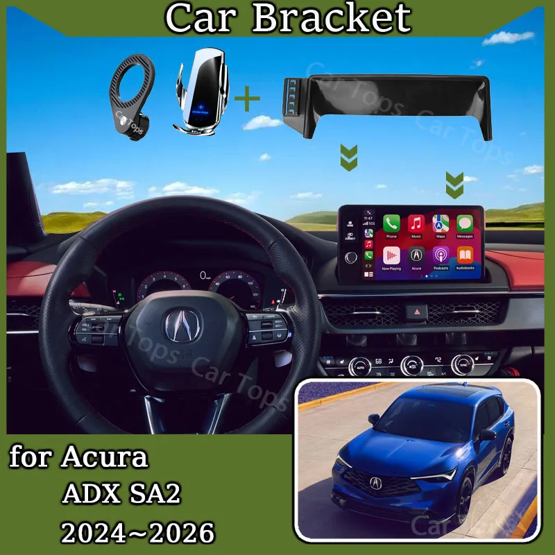 

For Acura ADX SA2 2024 2025 2026 Car Mobile Phone Holder MagSafe Mount Wireless Charging Bracket Gravity Stand Auto Accessories