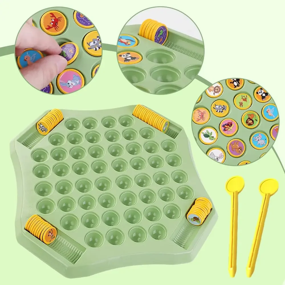 1PC zwierząt/owoce Flip szachy 54 karty pamięć gra w szachy Cartoon logiczne myślenie poznawcze nauka zwierząt szachy zabawki na imprezę dla dzieci