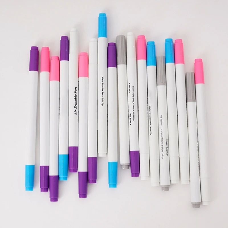 10 Pcs/Set Fabric Marker Pen Water Soluble Pen Water Erasable Pen Temporary Marking Pen for Sewing Quilting Embroidery