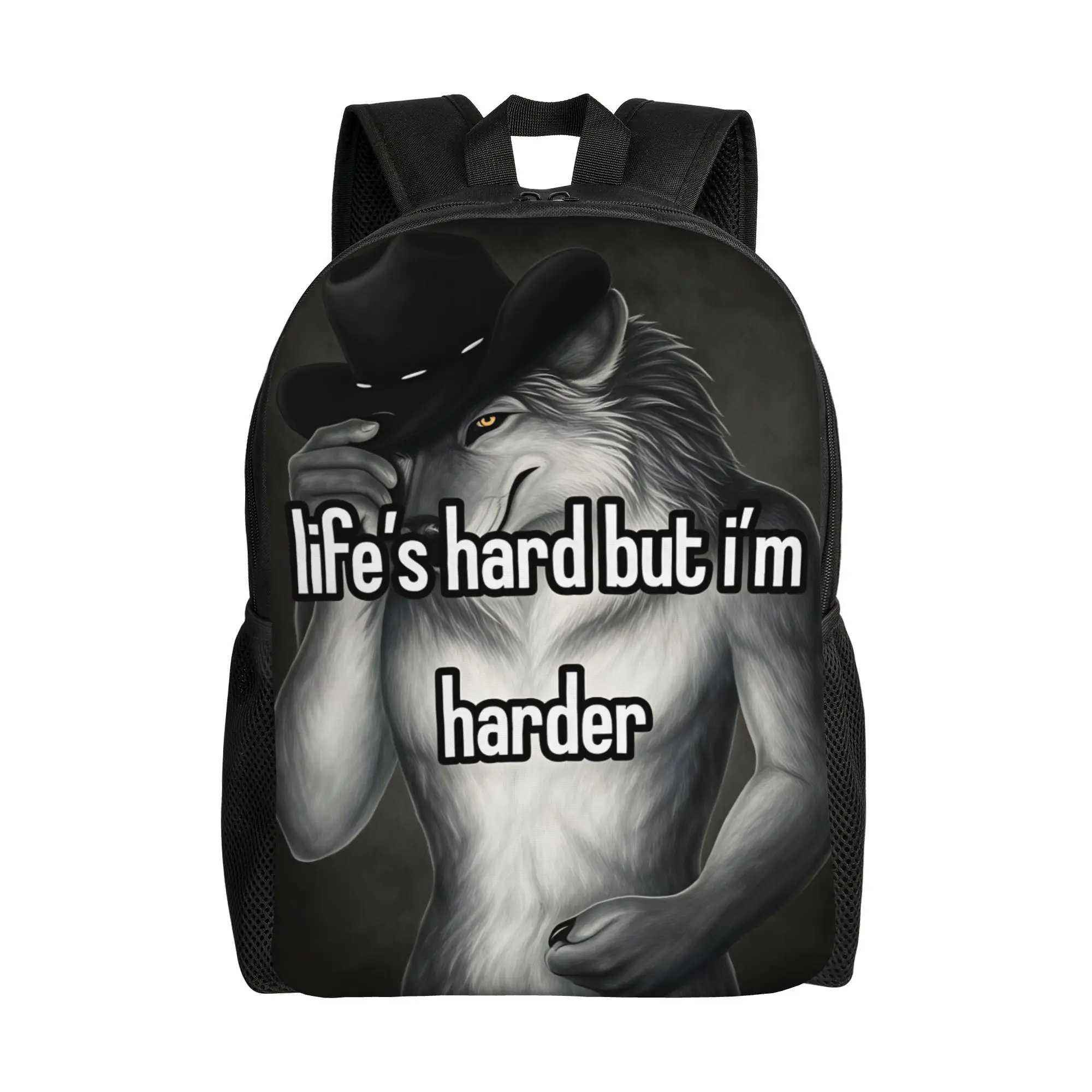 Cowboy Wolf Tough Spirit Backpack Girl  Soft Backpacks Polyester Cool School Bags University Designer Rucksack