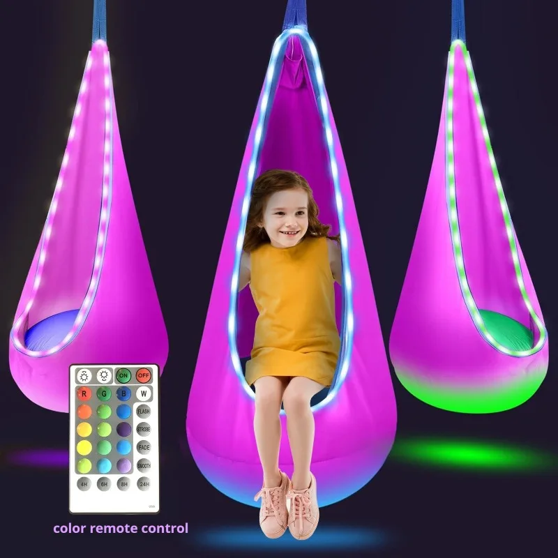 

Simple Large Capacity Relaxing Hammocks Creative Glowing Portable Hanging Chair Modern Creative Courtyard Outdoor Furniture