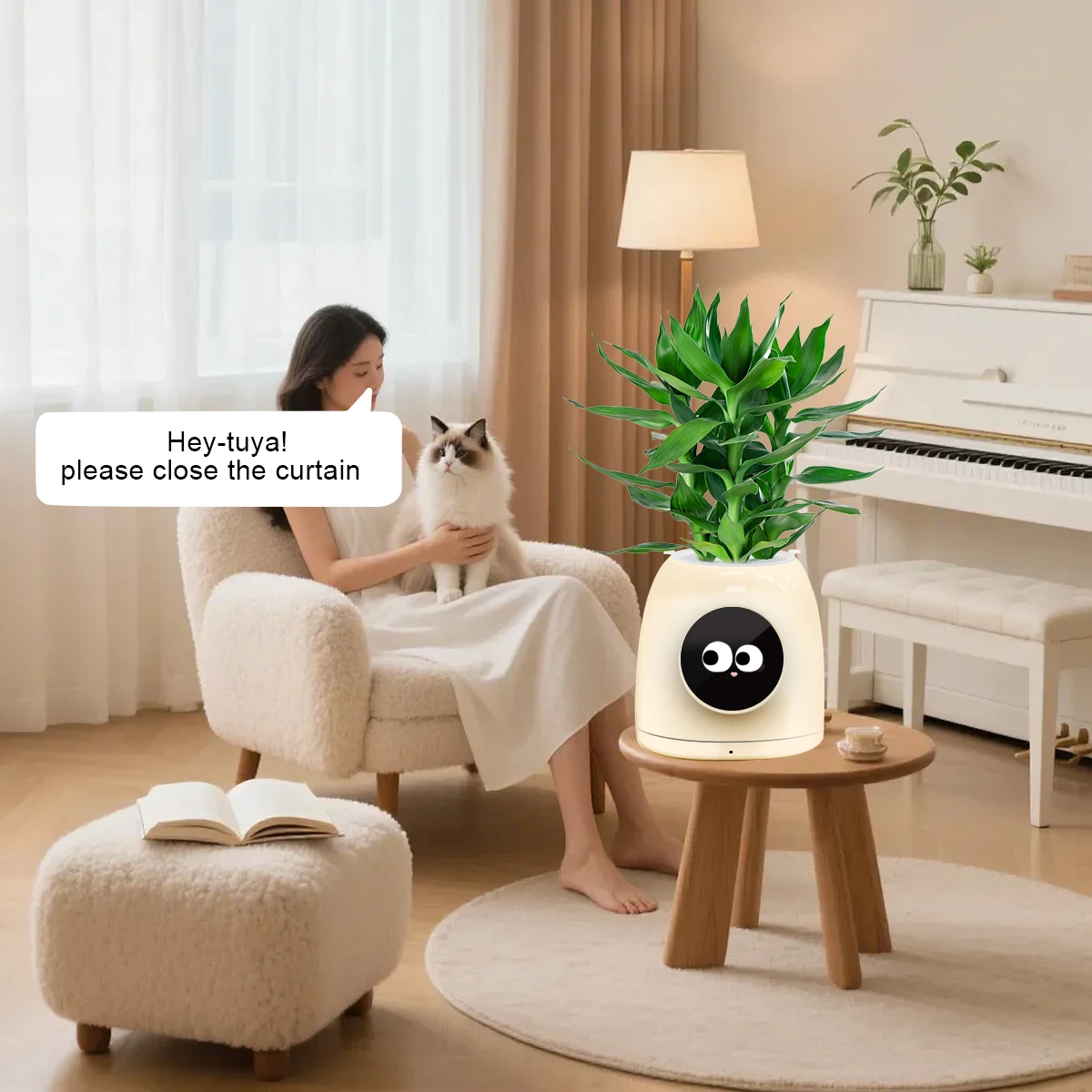 LINCUKOO Tuya Smart AI Flower - Desk Setup Plant reseña y precio
