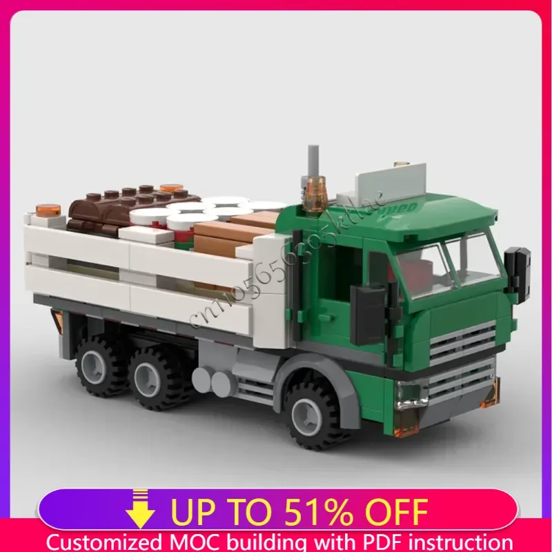 

NEW 279 PCS MOC City Engineering Vintage Cargo Truck Trailer Model DIY Creative Ideas Child Toy Assembly Puzzle Birthday Gift