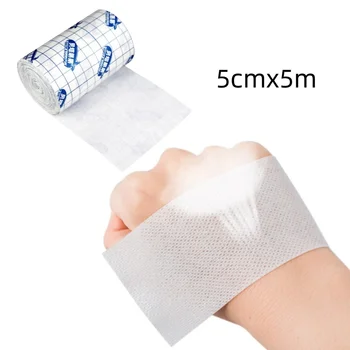 1 롤 조정 가능한 부직포 테이프 접착 석고 통기성 패치 붕대 응급 처치 저자 극성 상처 드레싱 고정 테이프