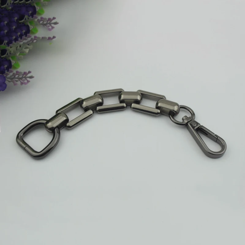 1 pc DIY Bag Chains Extension Chain Decorative Short Chain Belt Thick Smooth with D Buckle Gold Bag Chain 18cm Bag Accessories