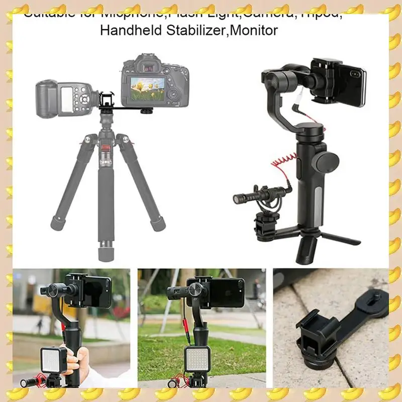 

A45U 2X Triple Cold Shoe Mount Universal Extension Bracket Holder Adapter For LED Video Light DSLR Phone Gimbal Stabilizer