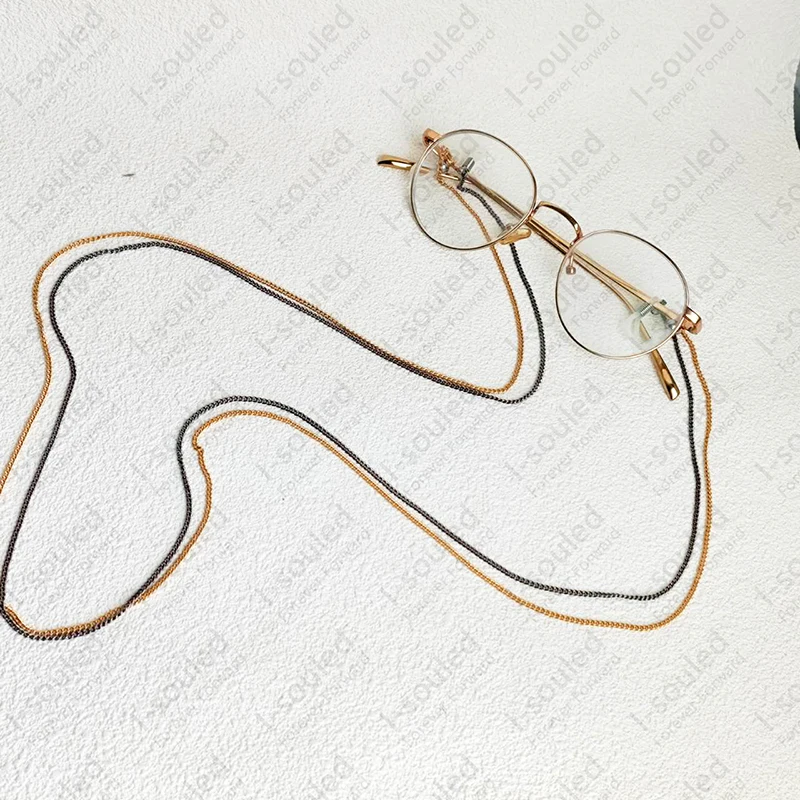 Pure Titanium Glasses Lanyard Chain Neck Antislip Hanging Thin Chains Necklace 90cm Fashion Eyewear Eyeglasses Accessories