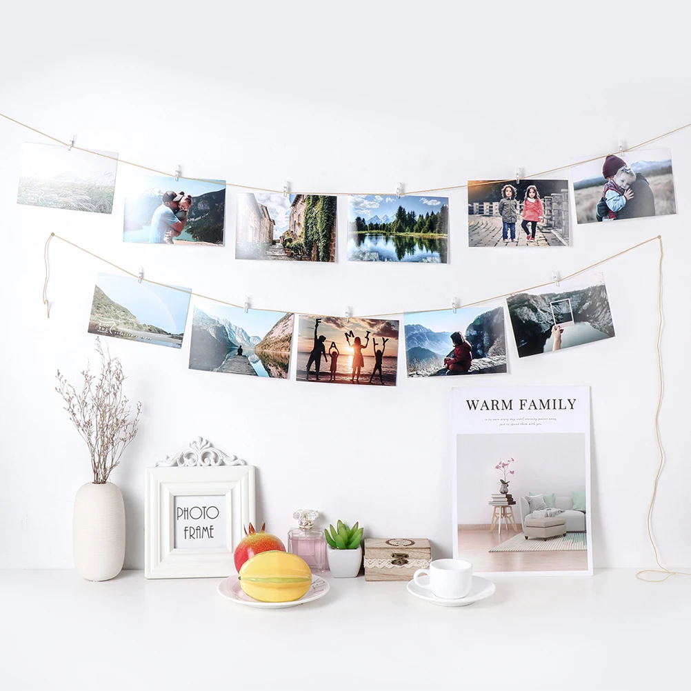 

100 Pcs Photo Clips Mini Clothespins Small Decorative for Photos Clamps Clear Tiny