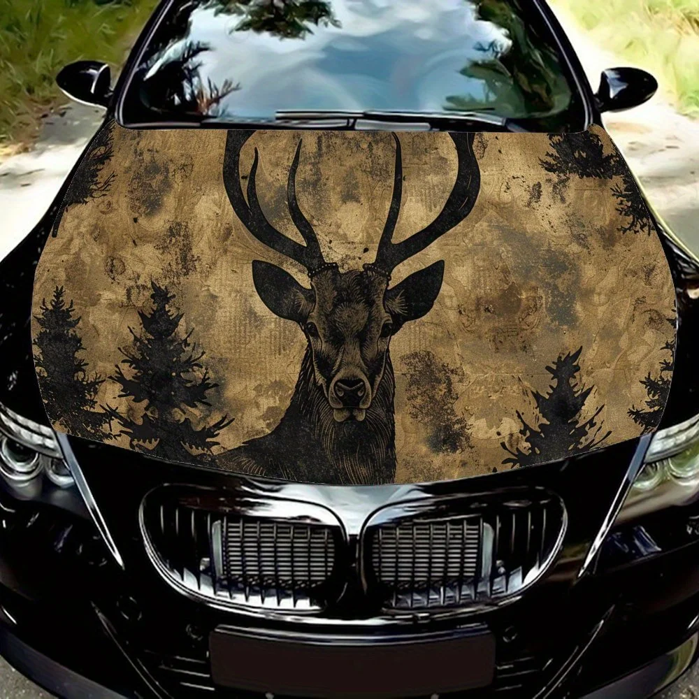 

Forest - Shadow Stag car hood stickers, waterproof self-adhesive, scratch resistant, easy to stick, durable car PVC stickers, ca