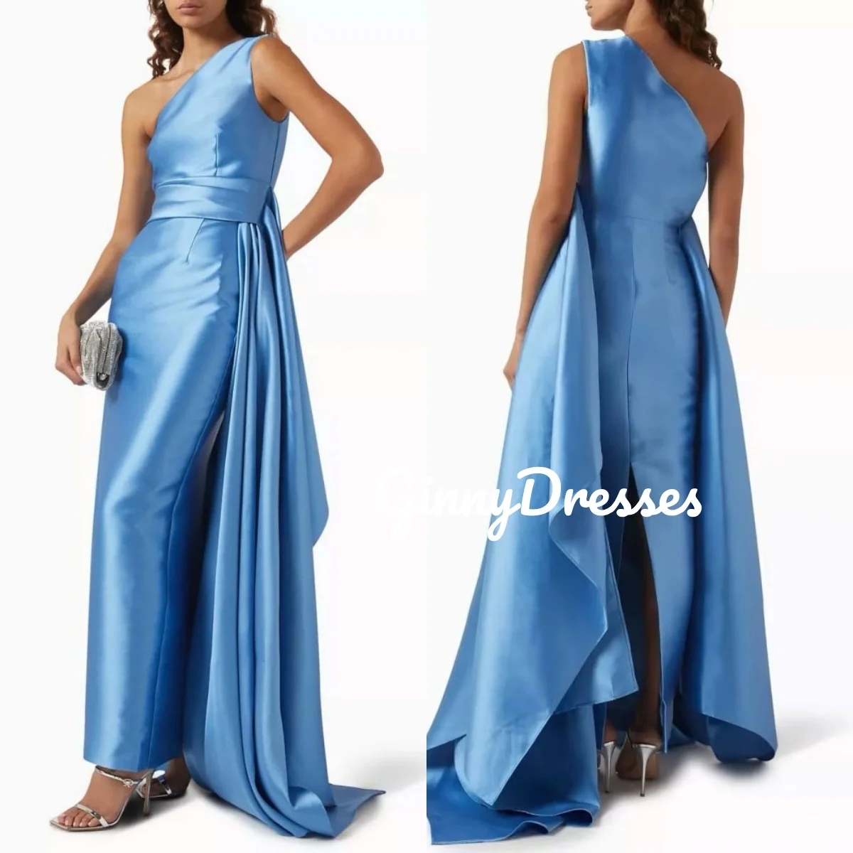 ชุดเดรสงานแต่งงานแบบสั่งตัด ทรงเข้ารูป ไหล่เดียว ยาวกรอมพื้น ประดับดอกไม้ ดีไซน์หรูหรา สำหรับผู้หญิง แบบไม่มีแขน ซิปด้านหลัง