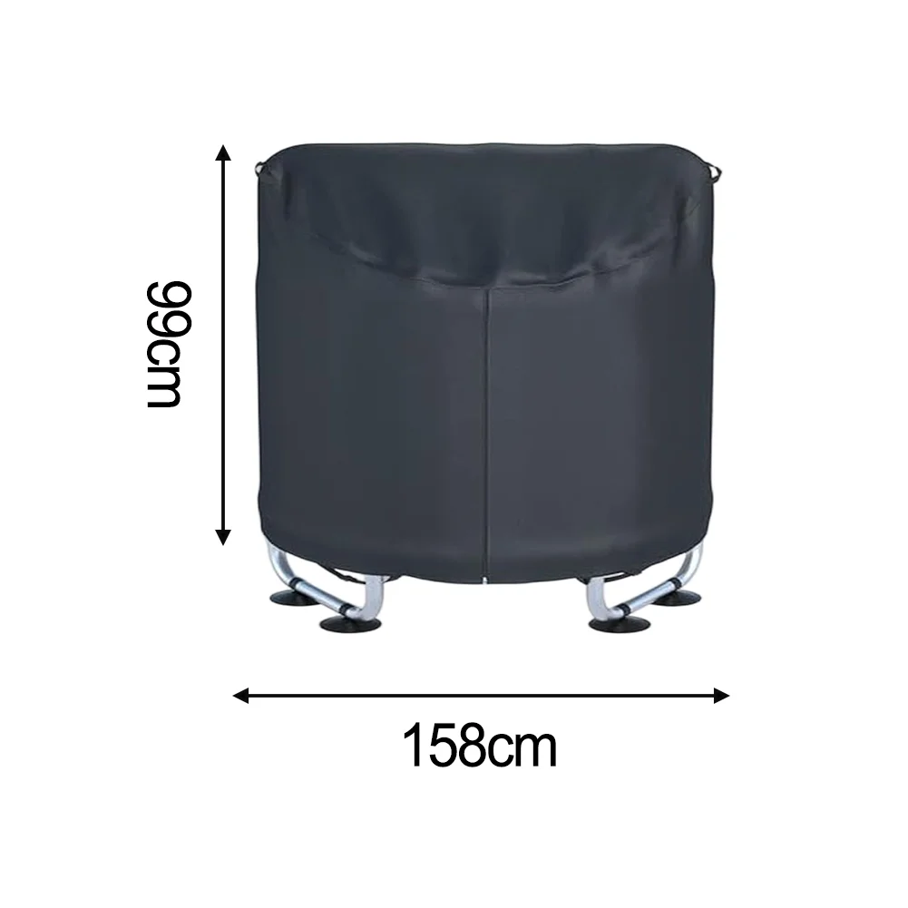 Compact storage cover for round jumping mat 210D Oxford cloth easy to fold and clean with side zipper and buckles black