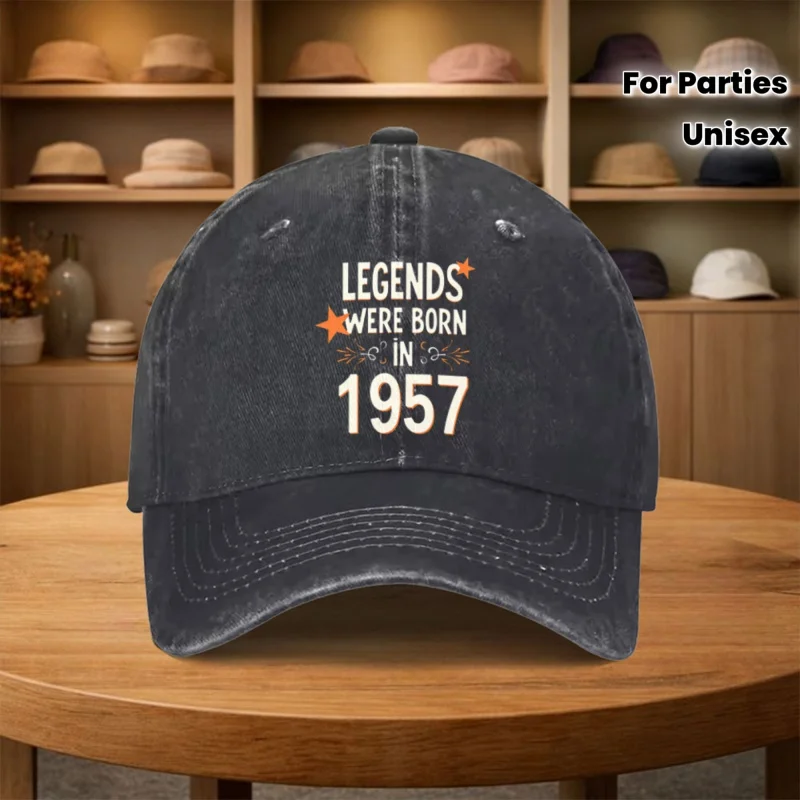 Vintage 1957 Legendary Printed Baseball Cap Curved Brim Unisex Street Style for All Seasons